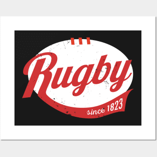 Cool rugby logo type distressed Posters and Art